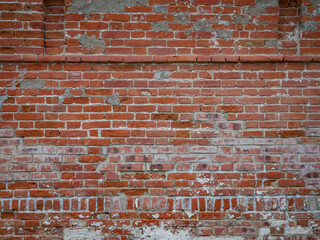 old brick wall with white and red brick background.