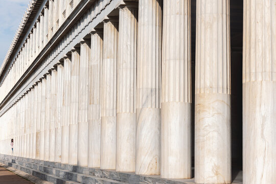 Colonnade. Stoa of Attalos in the Agora of Athens, Greece
