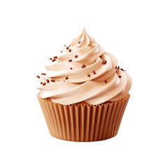 cupcake with cream on transparent background Remove png created with Generative AI, Clipping Path