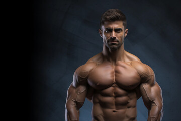 Fototapeta na wymiar portrait of a muscular bodybuilder man