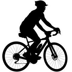 silhouette of a person riding bicycle