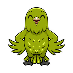 Cute green canary cartoon standing