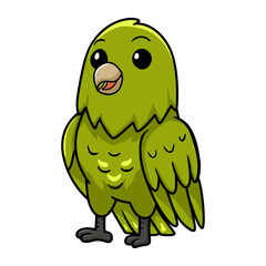 Cute green canary cartoon standing