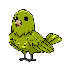 Cute green canary cartoon standing