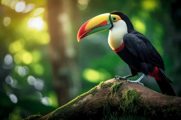Papier Peint photo Lavable Toucan A Toucan in forest with a Shallow Depth of Field, Generative AI