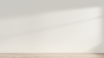 White blank concrete wall mockup with a wooden floor