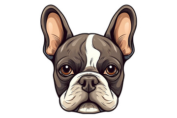 Fototapeta premium Cartoon style drawing of French Bulldog head