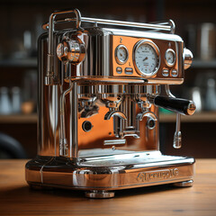 chrome plated coffee machine 