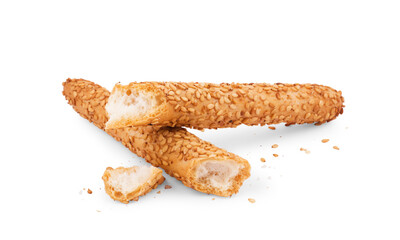 Bread sticks grissini with sesame seeds
