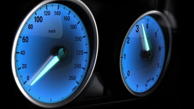 Blue dashboard animation in 3d