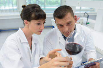 research of wine materials in biochemical laboratory