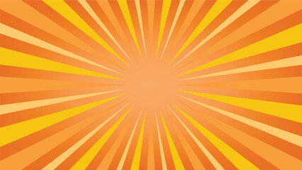 abstract sunburst orange pattern background for modern graphic design element. shining ray cartoon with colorful for website banner wallpaper and poster card decoration