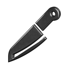 This is a beautifully designed 3D knife icon with a beautiful metallic texture.