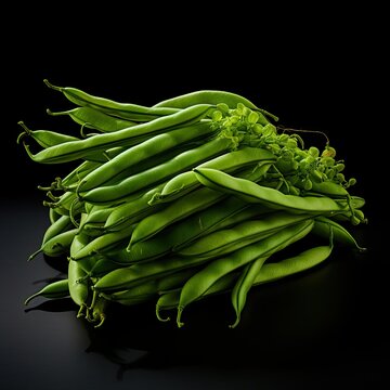 photo of an cluster bean in black background