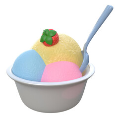 3D Ice Cream Gelato Illustration