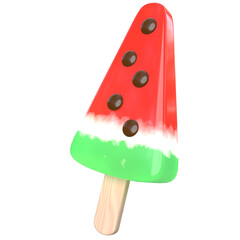 3D Watermelon Ice cream Illustration