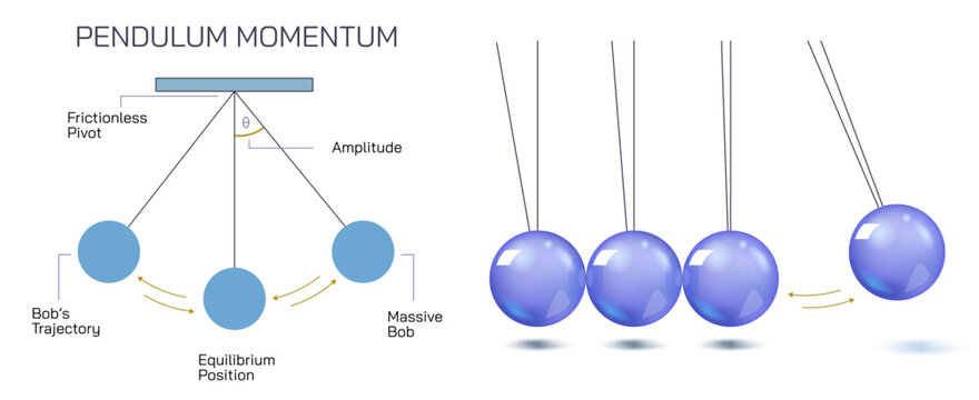 A pendulum is a weight suspended from a pivot so that it can swing freely. It is subject to a restoring force due to gravity that will accelerate it back toward the equilibrium position. Vector