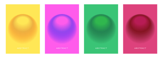 Blurred spheres set. Abstract backgrounds with color gradient defocused round shapes for creative graphic design. Vector illustration.