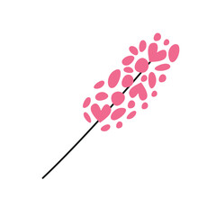 Flat hand drawn vector illustration of flower