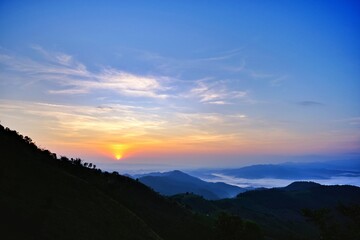 sunrise over mountains
