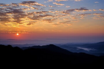 sunset over the mountains