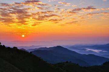 sunset in the mountains
