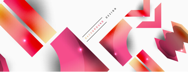 Dynamic composition, shiny geometric shapes abstract background. Trendy techno business template for wallpaper, banner, background or landing