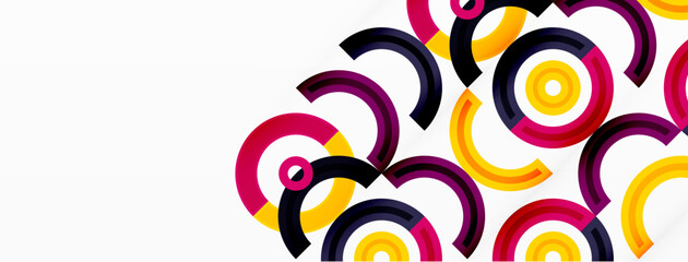 Colorful circle abstract background with vibrant and eye-catching design that incorporates a variety of different shades and hues creating a swirling, dynamic effect