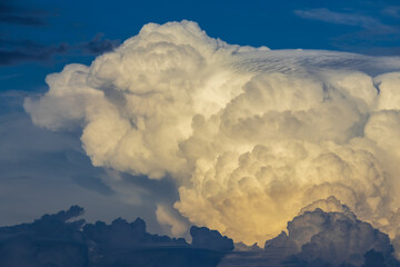 Nice cummulus cloud sky before storm. Texture, nature background, Croatia, island Krk