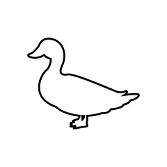 Duck icon vector. Bird illustration sign. Hunting symbol. Goose logo.
