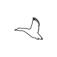Duck icon vector. Bird illustration sign. Hunting symbol. Goose logo.