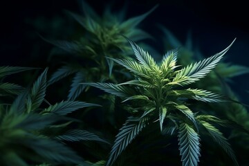 close up of marijuana cannabis plant. 