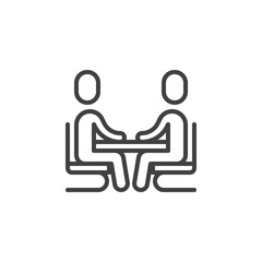 Business meeting line icon