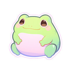 Fototapeta premium cute frog with white background type D, generative ai
