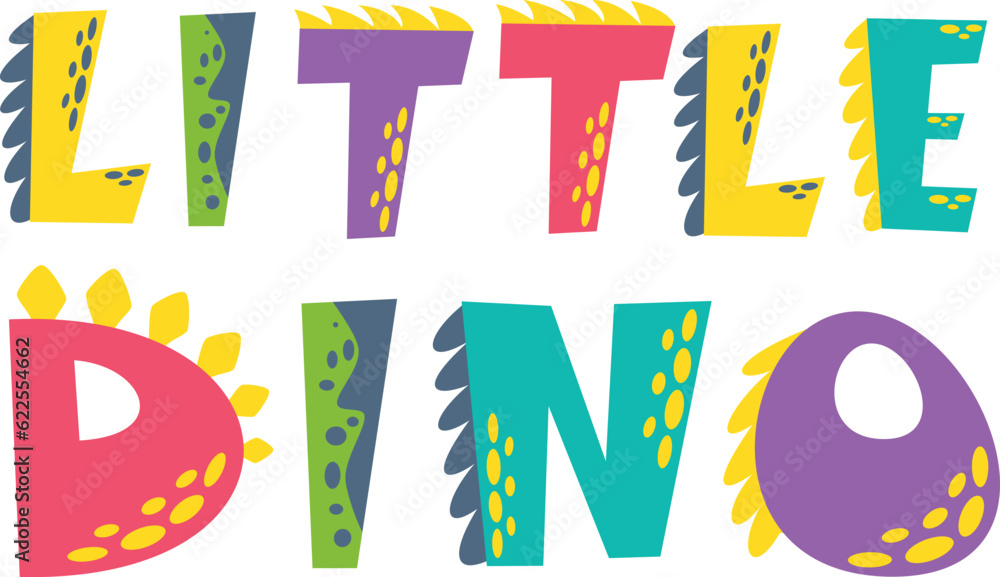 Canvas Prints dinosaur style vector lettering on white background. hello dino inscription. print for printing on c