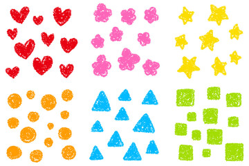 クレヨン素材　6種の模様セット