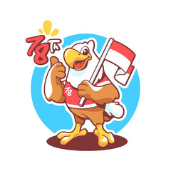 indonesian eagle mascot cartoon character
