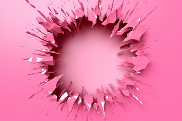 Abstract shape in pink background - Generative AI