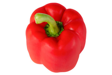Red paprika isolated on transparent background.