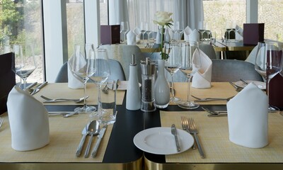 table set for a dinner