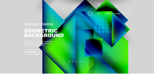 Geometric elements - squares and triangles composition background.