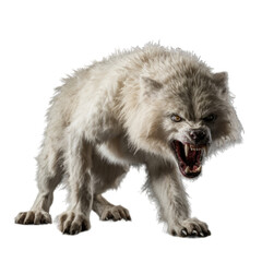 a cute white furry animal with an open mouth