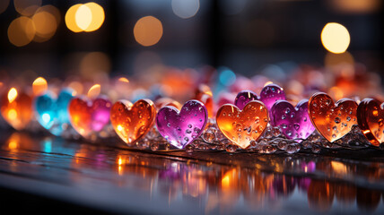 Dreamy Love: Colorful Hearts Create a Mesmerizing Bokeh for Valentine's Day