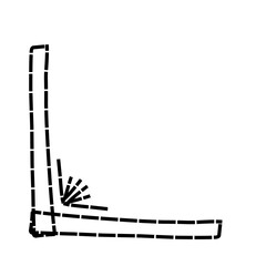 Simple Doodle Corner With Dotted Line 