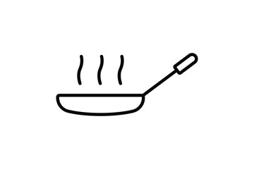 Frying Pan icon. icon related to cooking, household appliances. Line icon style design. Simple vector design editable