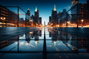 Obraz premium city bridge at night