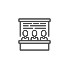 Group meeting line icon