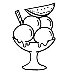 ice-cream  line art