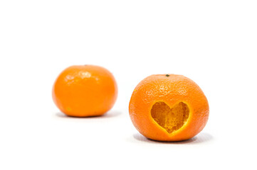 Orange of love with white background