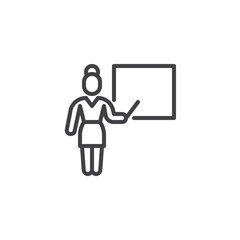 Female teacher line icon